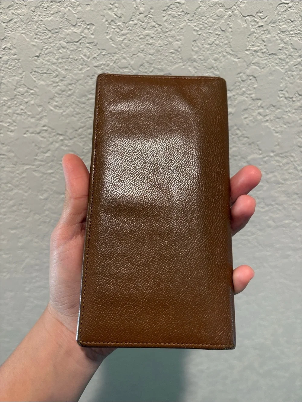 YSL Saint Laurent Brown Leather Long Card Holder Wallet